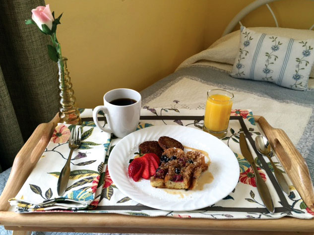 Blueberry Raspberry Crumble French Toast for breakfast